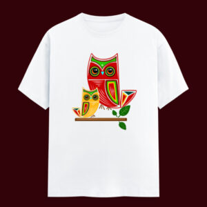 Owl Graphic White T-Shirt for Poila Boishakh-1