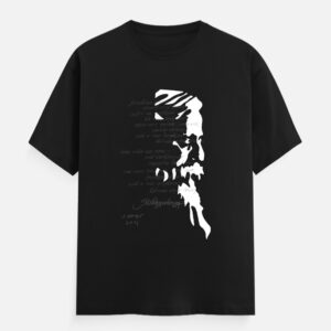 Black Rabindranath Tagore graphic t-shirt for men and women.